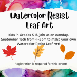 Watercolor Resist Leaf Art 