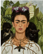 Portrait of a woman and monkeys