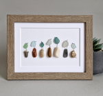 birds made of sea glass