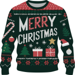 Sweater that says Merry Christmas
