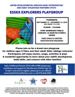 Essex Explorers Playgroup promo sign