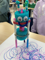 robot toy made from a pool noodle