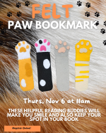 Felt Paw Bookmark