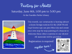 Flyer includes a painting of a lighthouse and information about the event. 