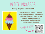 Flyer includes a painting of an ice cream cone and information about the event. 