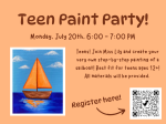 A flyer with a image of a painted sailboat, the event description, and a QR code in the bottom right