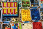 Logo that says Lego Club made out of legos