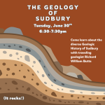 Brown background with layers of dirt and rocks in corner. Text reads Come learn about the diverse Ge