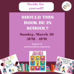 Should this book be in school, March 30.