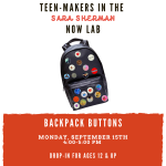 Teen-Makers: backpack buttons. Click for more information