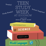 Come study for finals during teen study week June 13-22