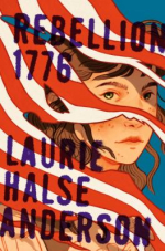 you girl face with tattered red and white striped flag