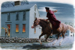 Paul Revere riding on horse