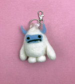 Felted yeti keychain.