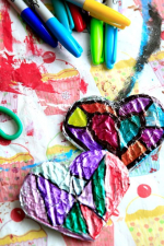 Tinfoil heart craft.