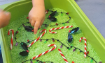 Holiday sensory bin.