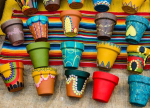 Painted plant pots.