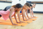 Teen yoga practice.