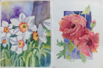 Watercolor flowers paintings.