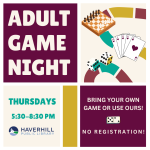 each thursday 5:30 to 8:30 pm.