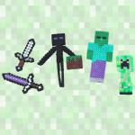Perler bead Minecraft characters and objects