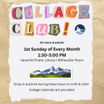 Collage Club flyer.