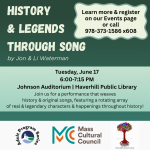 History & Legends Through Song flyer.