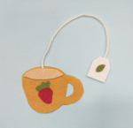 Teacup bookmark made out of felt