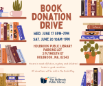 a graphic advertising the friends book drive