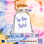 Tween Craft Club July 2026 tie dye bags