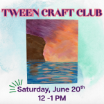 Tween Craft Club June 2026 Sunset Seaside Cliff paint along