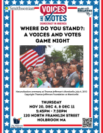 image with a red white and blue border and featuring a photo of a naturalization ceremony at Montice