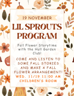flyer for storytime with garden club