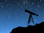 night sky with telescope