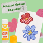 craft supplies with flower doodles