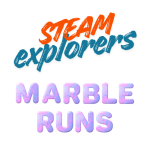 letters spelling out steam explorers marble runs