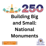 monument and american flag patterned numbers 250