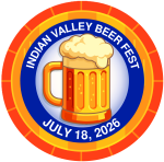 This is a logo for the Indian Valley Beer Fest, scheduled for July 18, 2026. It features a frothy mu