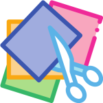 picture of colored paper and scissors