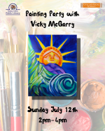 Painting of statue of liberty advertising painting party event