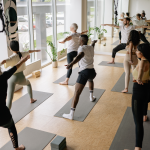 People doing yoga on mats