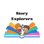 Two kids inside book 