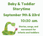 Baby Toddler Storytime Sept 2025