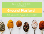Green and yellow flyer for ground mustard