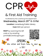 flyer for spring 2026 CPR training