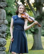 Headshot of Elizabeth Anderson with her fiddle