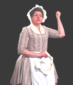 Rita Parisi performing as a colonial era woman