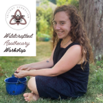 Grace Krupowski foraging for things with business logo and program title