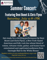 Summer Concert Featuring Deni Bonet & Chris Flynn