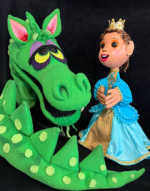 Dragon and princess puppets.